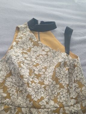 Alice + Olivia Yellow and White High-Low Dress